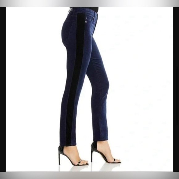 NWT AG Adriano Goldschmied Mari tuxedo stripe High Rise Straight Leg Pant SZ 26 - Picture 4 of 9